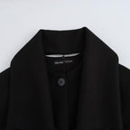 Elegant Blended Textile Scarf Overcoat Coat