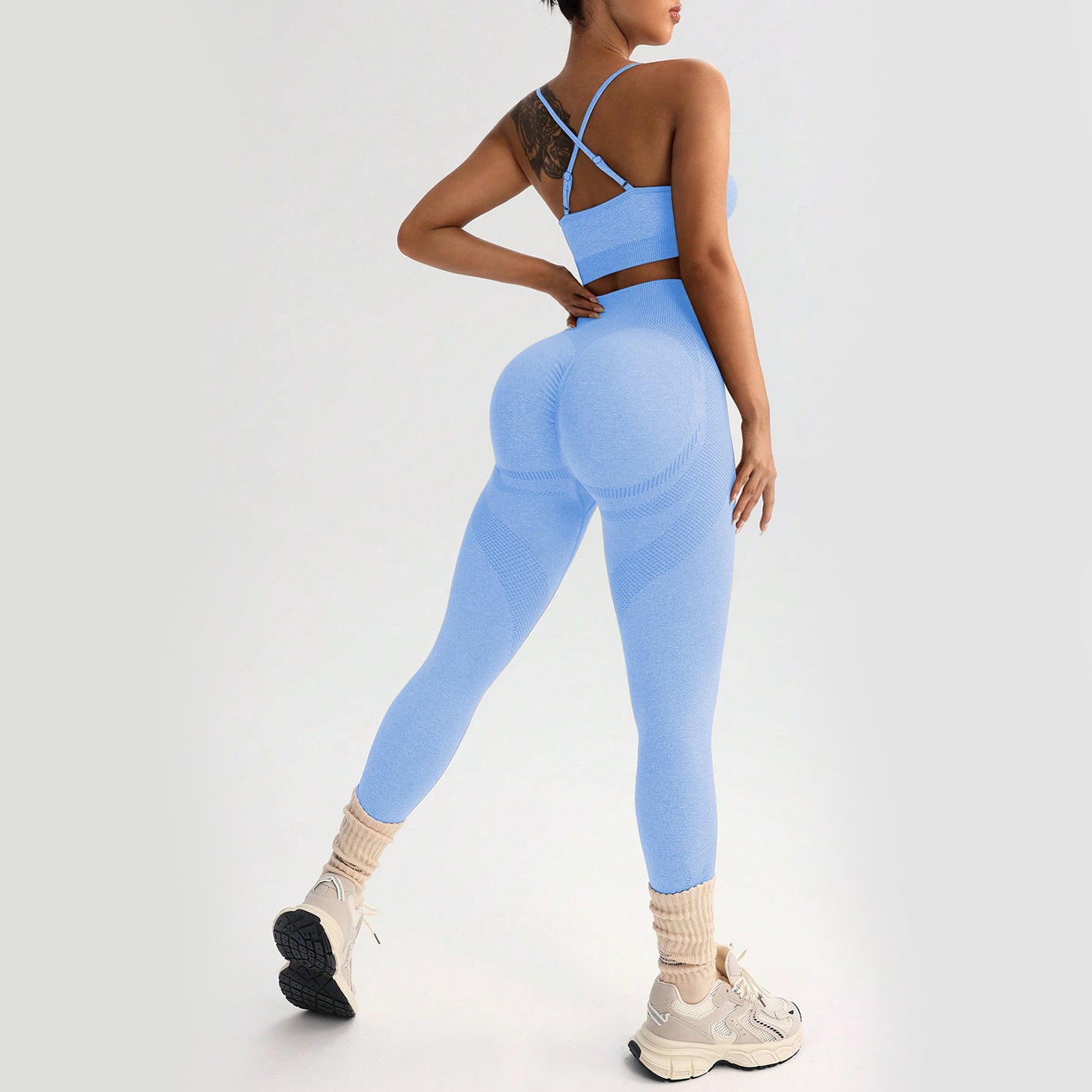 Women's Sling Sports Bra Yoga Pants Seamless Suit