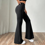 Casual High Waist Hip Lift Bootcut Trousers