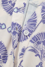 Sky Blue Printed Shirt Collar Half Button A-line Mini Dress