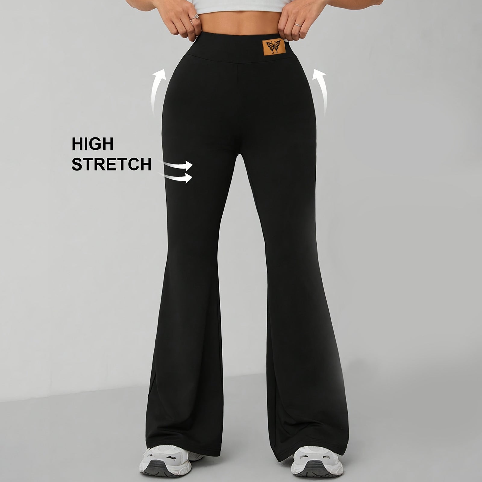 Casual High Waist Hip Lift Bootcut Trousers