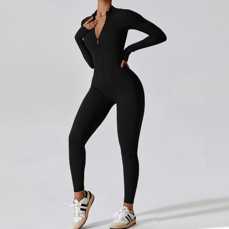 Long Zipper Yoga Jumpsuit