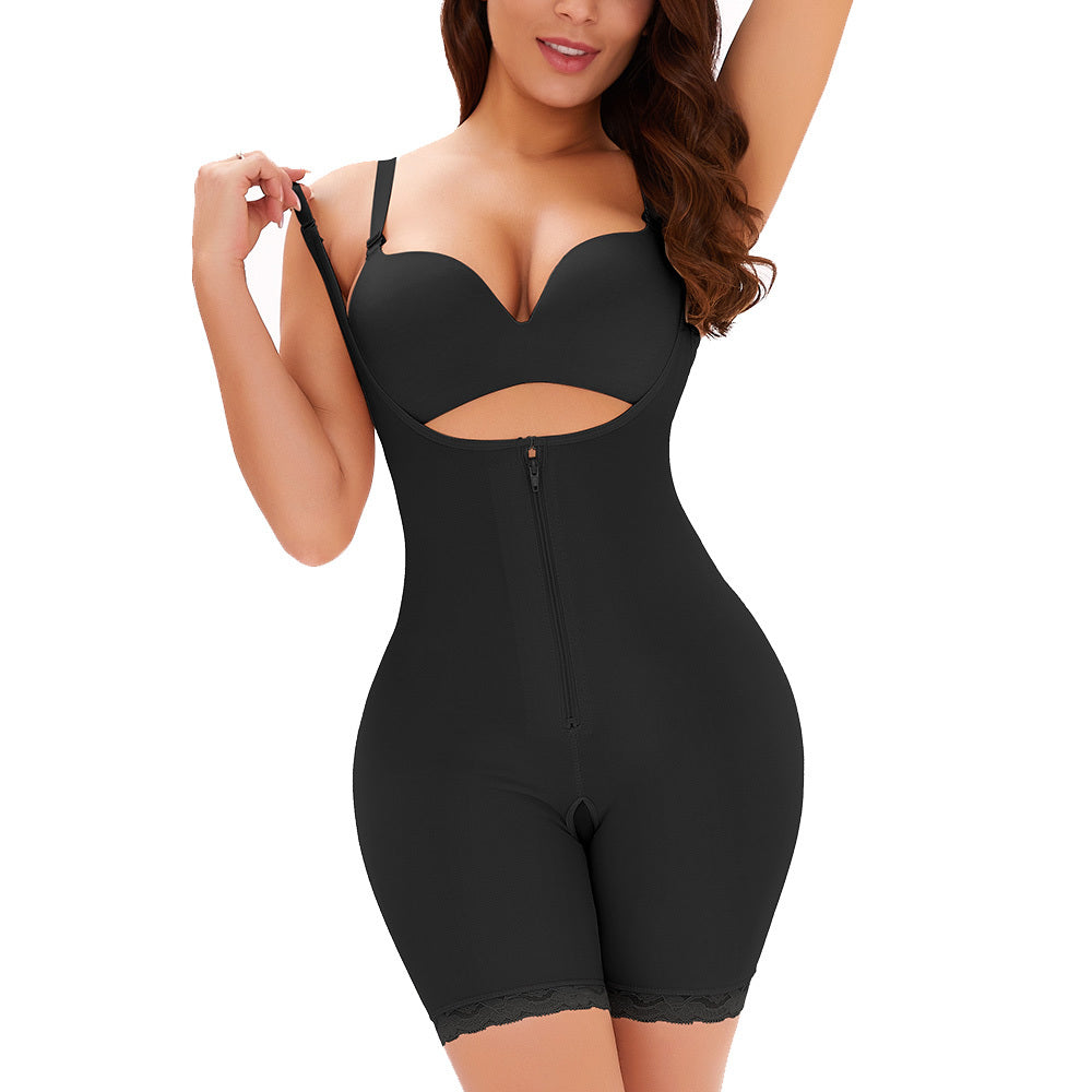 Front Zippered Breasted Bodysuit