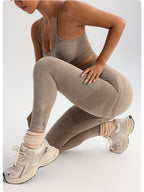 Women's Sling Sports Bra Yoga Pants Seamless Suit