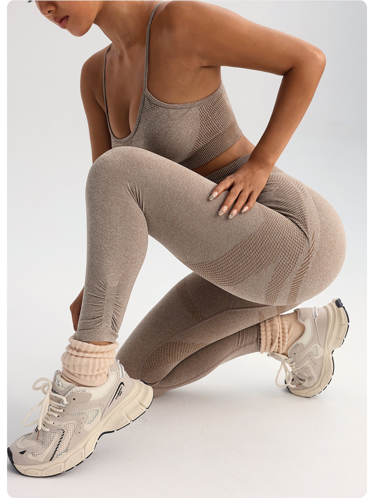 Women's Sling Sports Bra Yoga Pants Seamless Suit