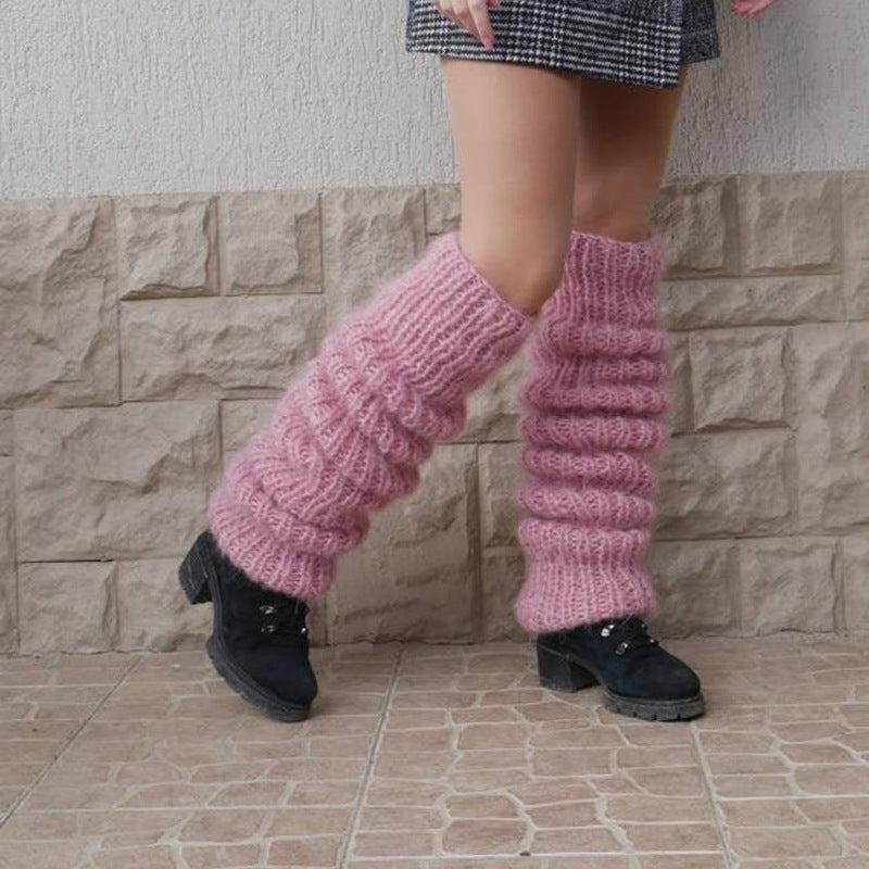 Mohair Long Tube Pile Style Foot Casual Knitted Bunching Socks