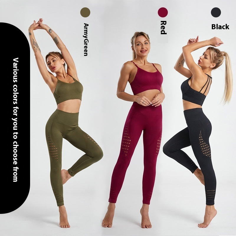 Yoga Sports Wireless Workout Bra High Waist Suit