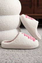 White Plush Christmas Tree Color Contrasted Liner House Slippers