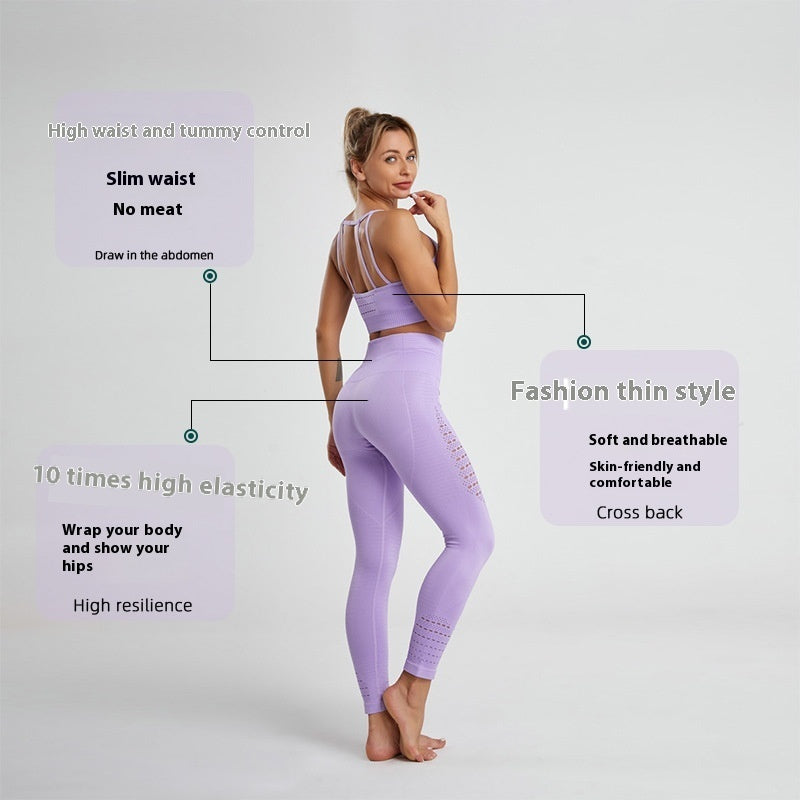 Yoga Sports Wireless Workout Bra High Waist Suit