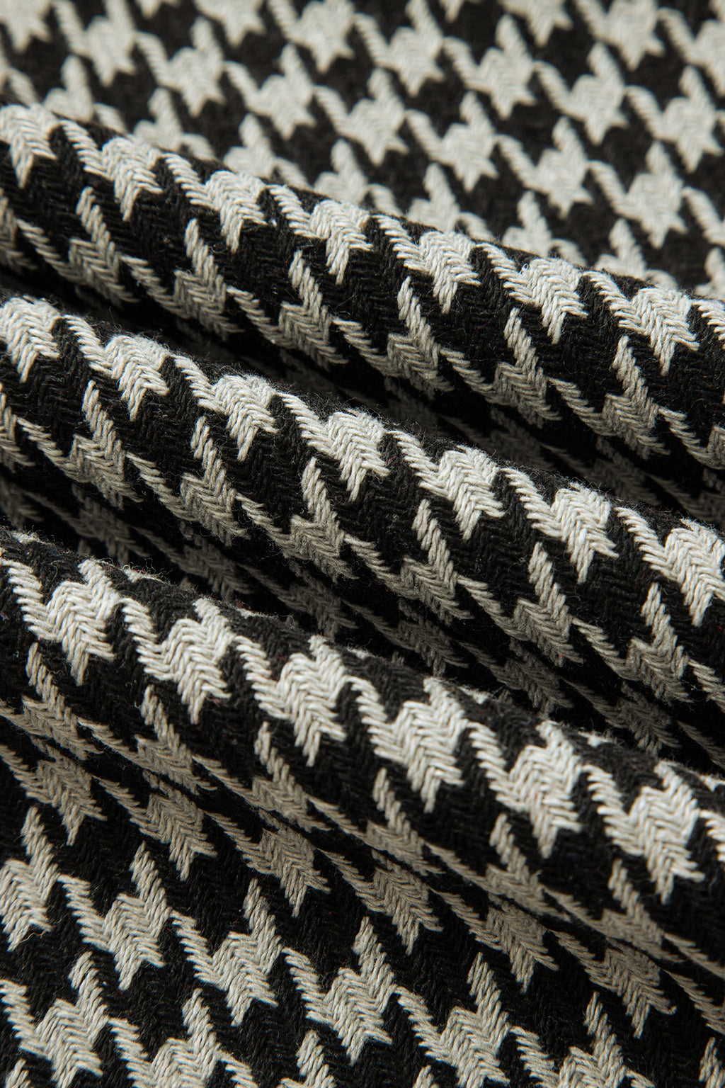 Red Houndstooth Print V Neck Sleeveless Mini Dress