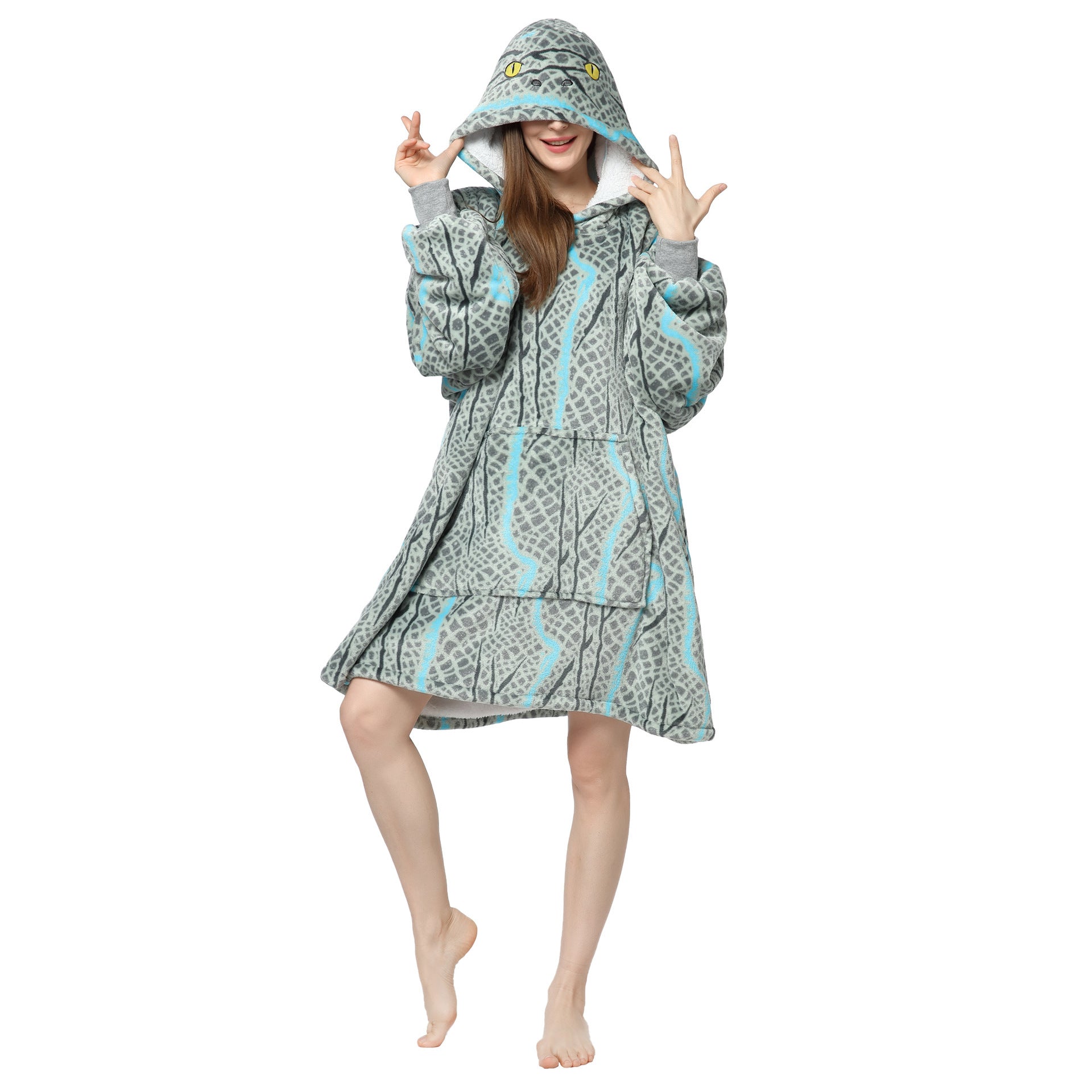 Pullover Sweater Hooded Wearable Blanket