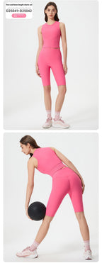 Exercise Yoga Clothes Suit High-waisted Trousers Vest