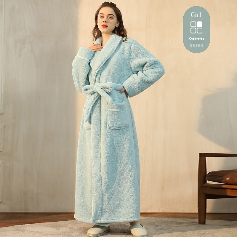 Thickened Cotton Velvet Luxury Couple Bathrobe Pajamas