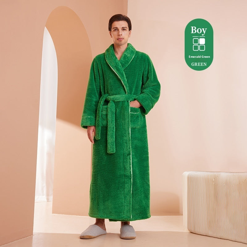 Thickened Cotton Velvet Luxury Couple Bathrobe Pajamas