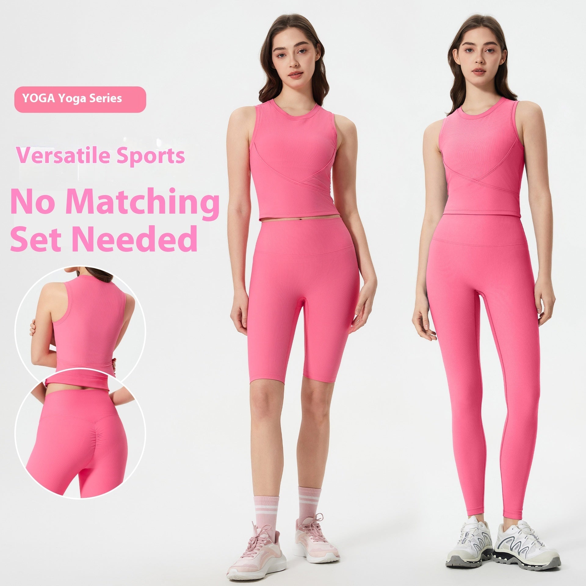 Exercise Yoga Clothes Suit High-waisted Trousers Vest
