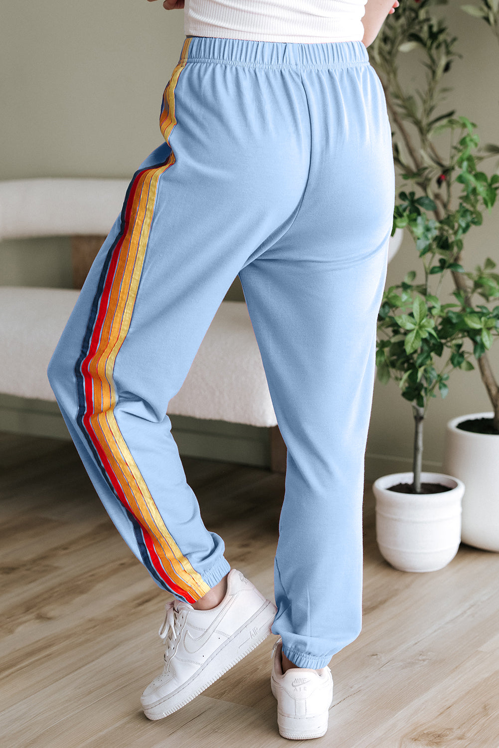 Pink Counting Rainbows High Waist Sweatpants