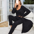 Women's Fuzzy 3 Piece Sweatsuit Set