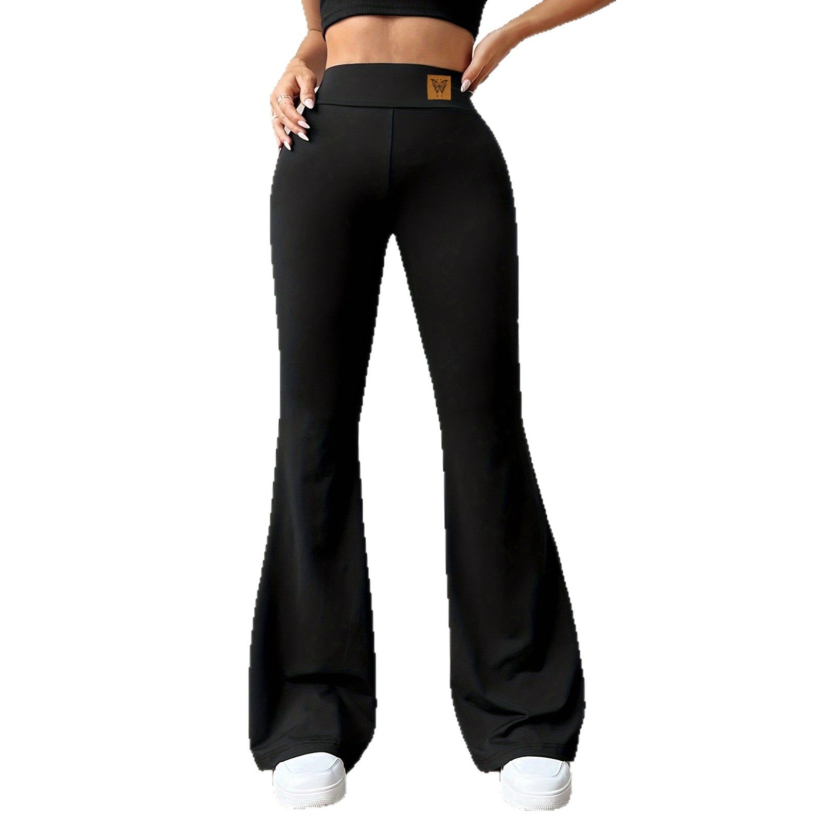 Casual High Waist Hip Lift Bootcut Trousers