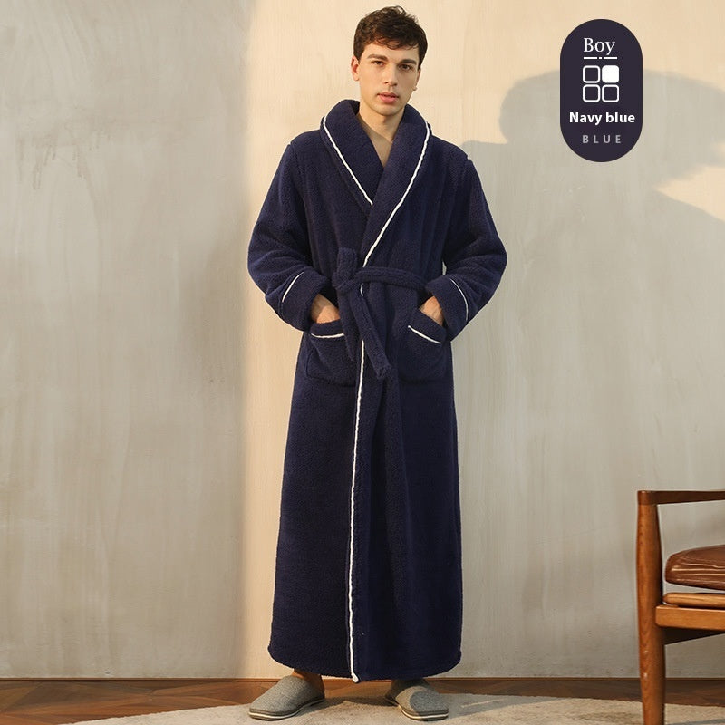 Thickened Cotton Velvet Luxury Couple Bathrobe Pajamas