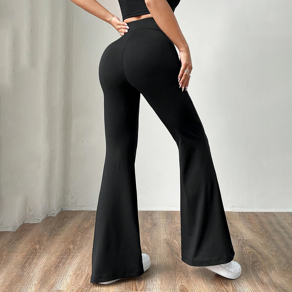 Casual High Waist Hip Lift Bootcut Trousers