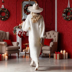 V Neck Laid Back Style Elegant Dress With Button Detailing