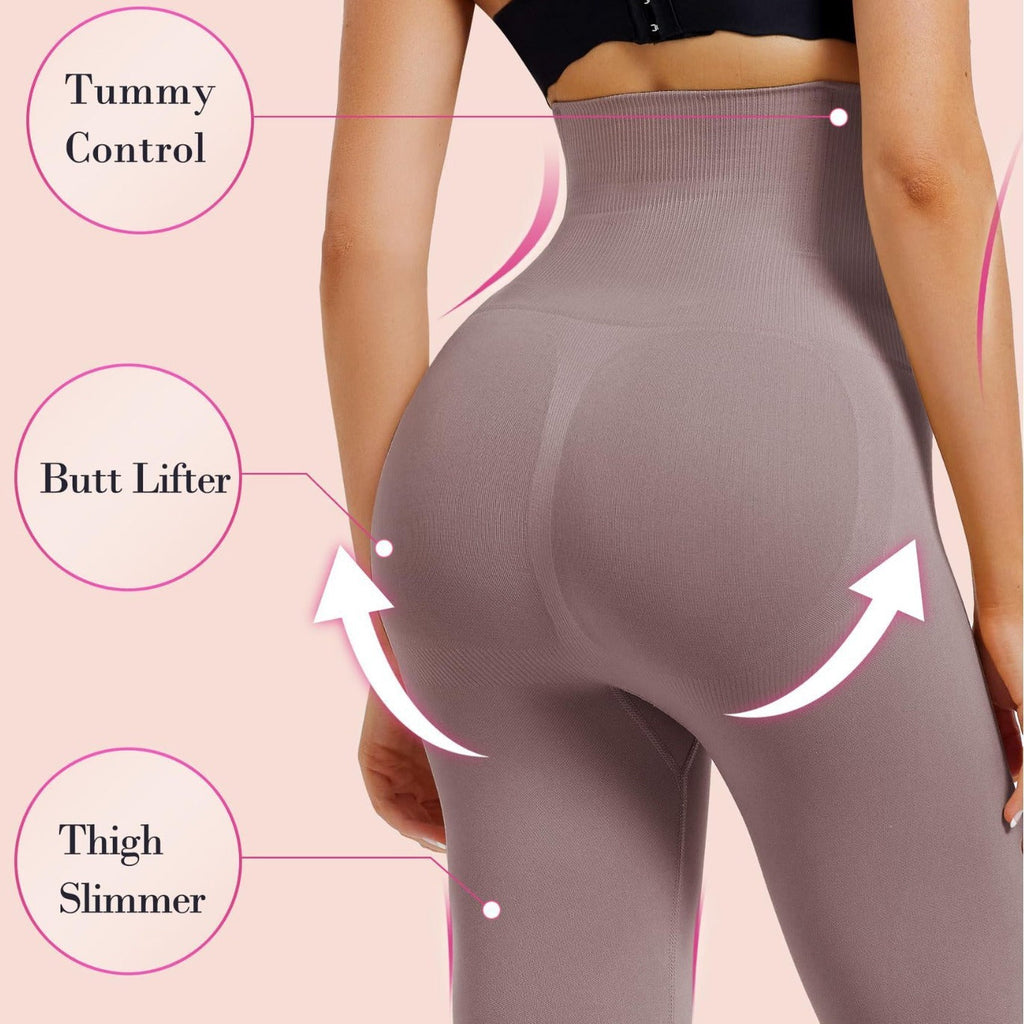 High Waist Cropped Pants High Elasticity Waist Slimming And Belly Contracting