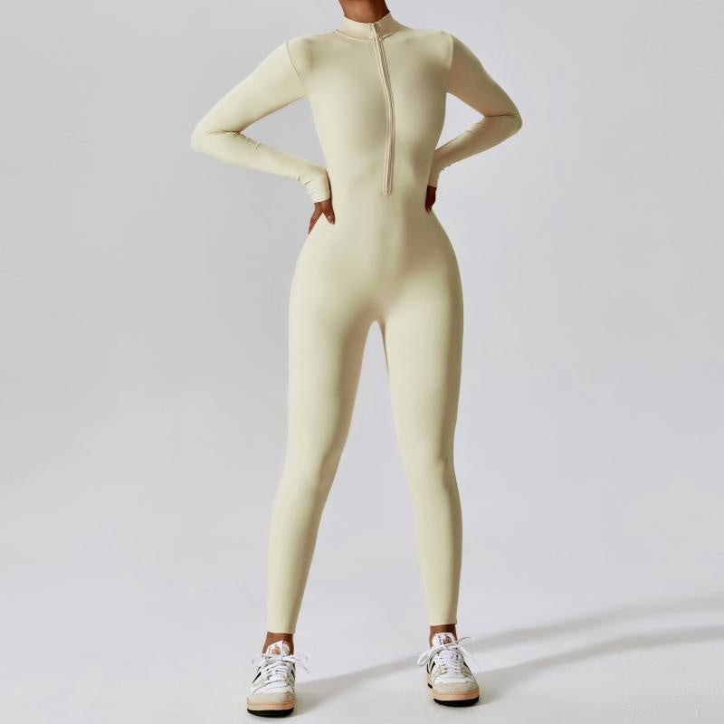 Long Zipper Yoga Jumpsuit