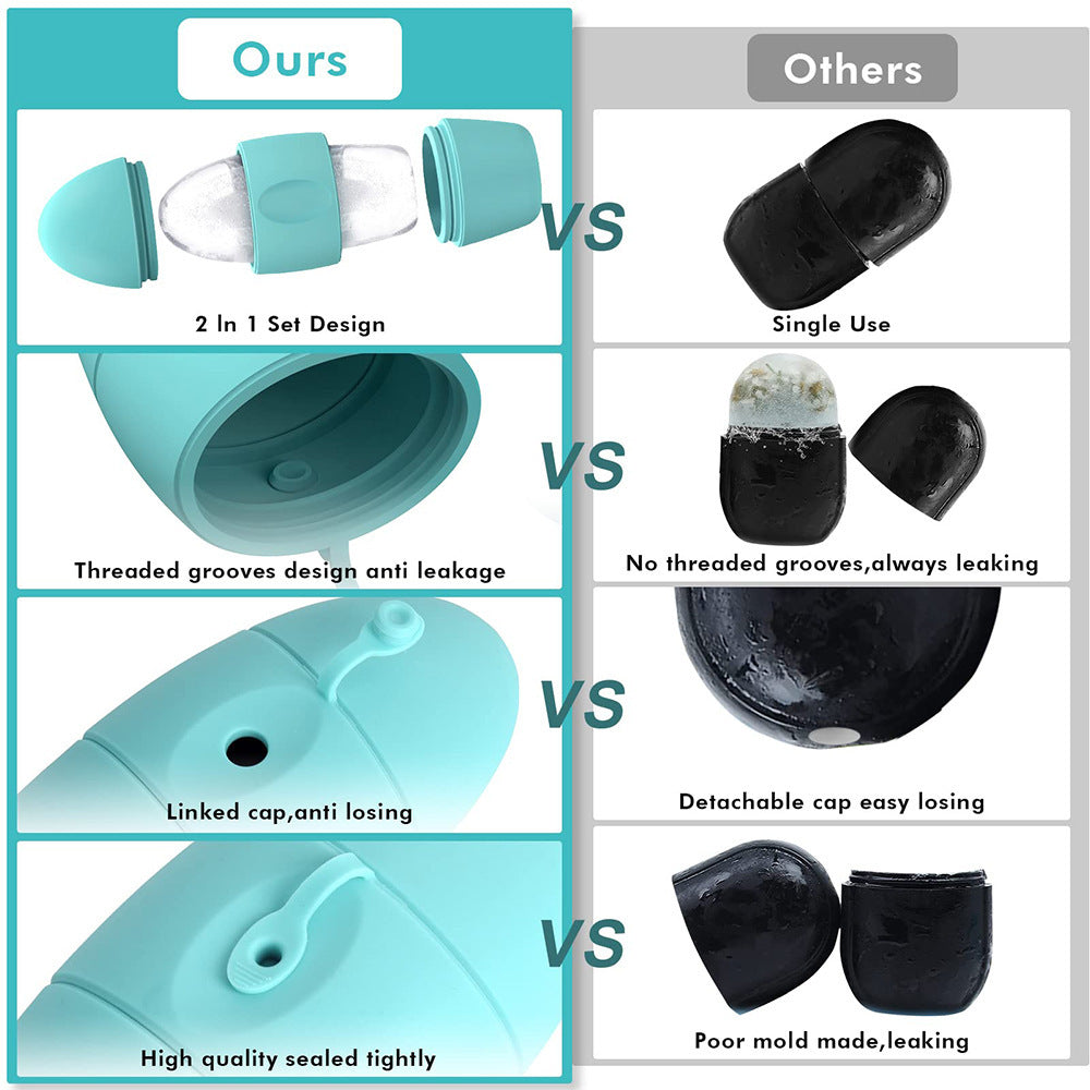 Silicone Ice Face Roller Contour Dark Circles Massage Skin Beauty Facial Roller