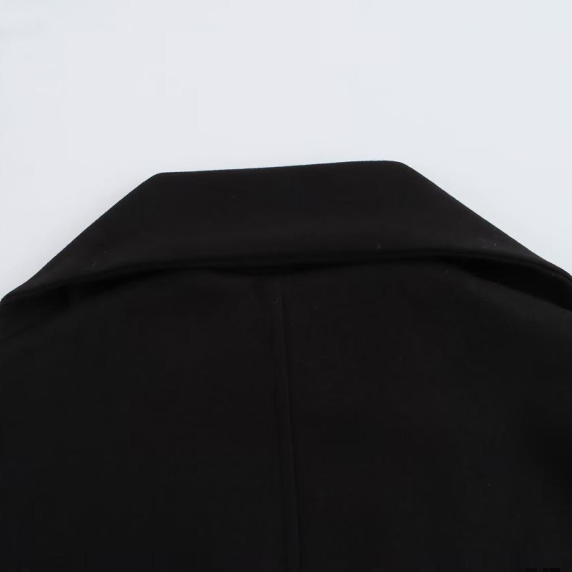 Elegant Blended Textile Scarf Overcoat Coat