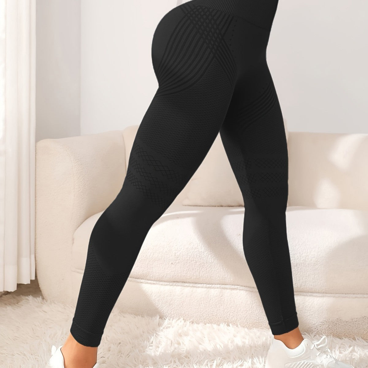 Casual High Waist Stretch Yoga Striped Trousers