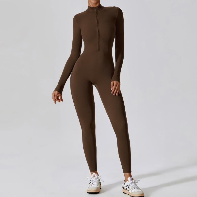 Long Zipper Yoga Jumpsuit