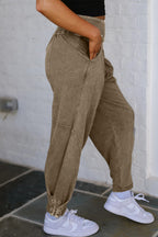 Elmwood Mineral Wash Jogger Style High Waist Casual Pants