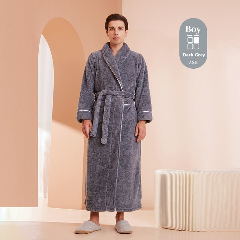Thickened Cotton Velvet Luxury Couple Bathrobe Pajamas