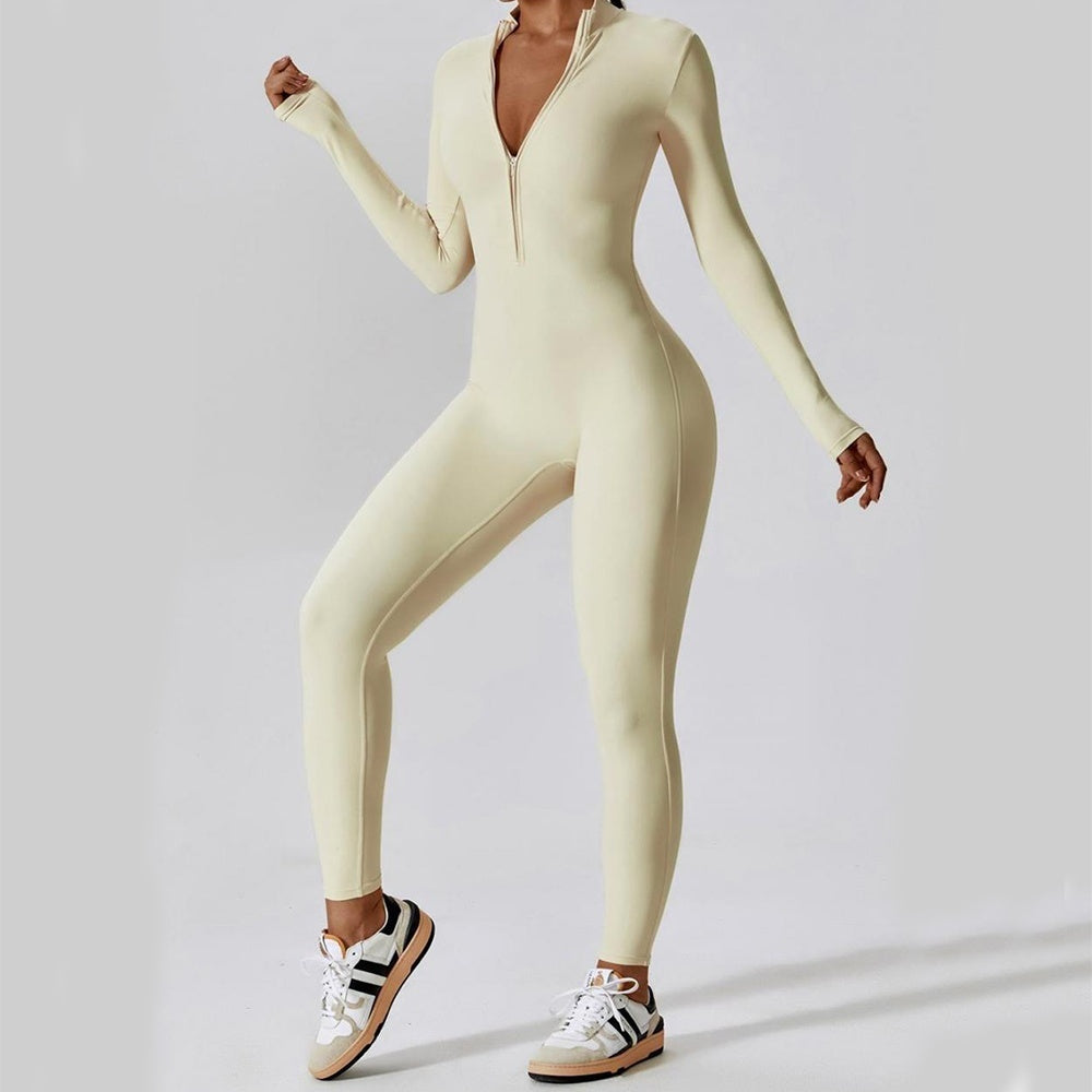 Long Zipper Yoga Jumpsuit