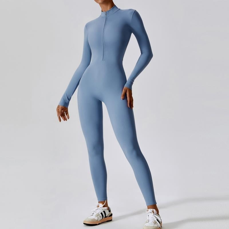 Long Zipper Yoga Jumpsuit