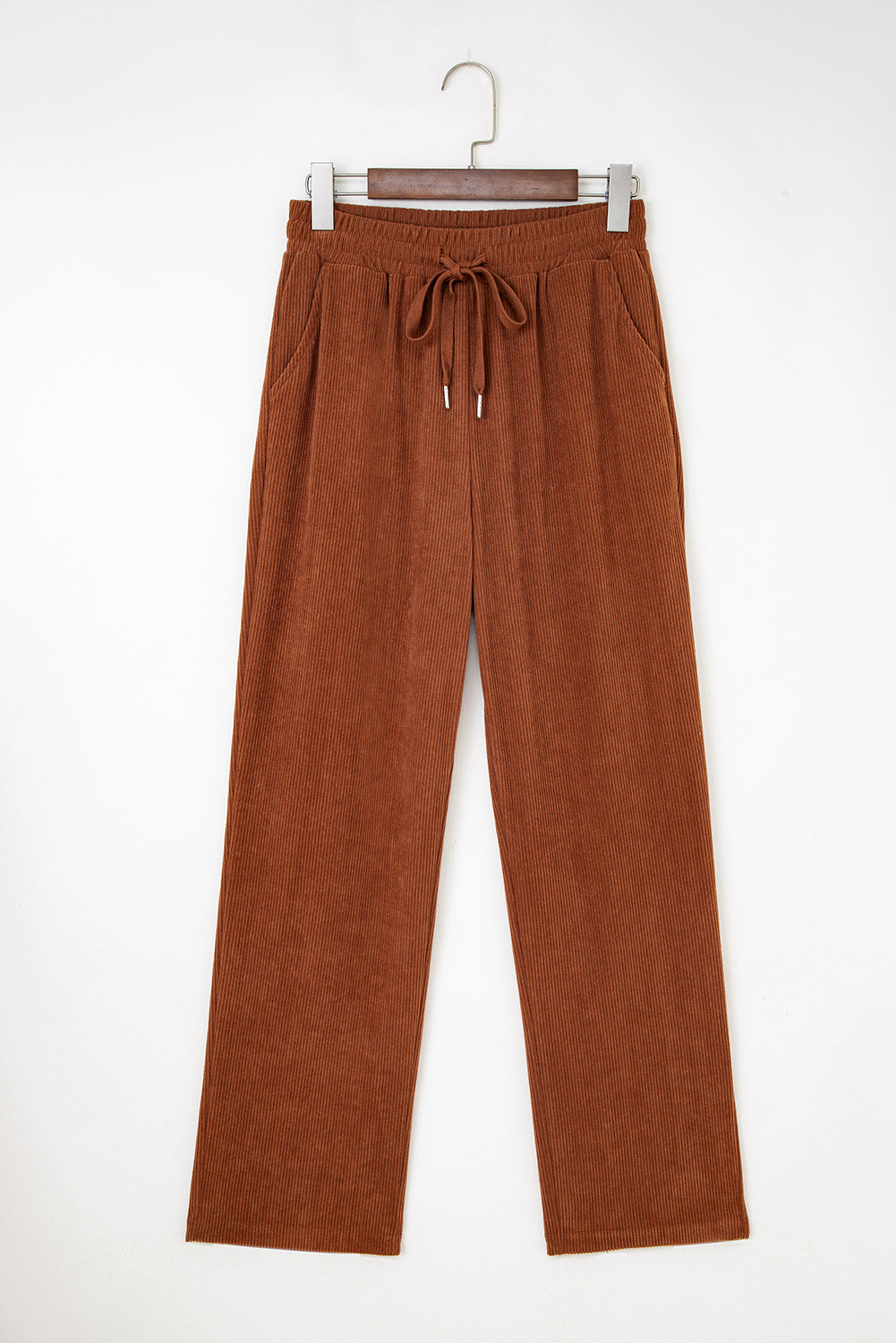Jet Stream Drawstring Elastic Waist Casual Corduroy Pants