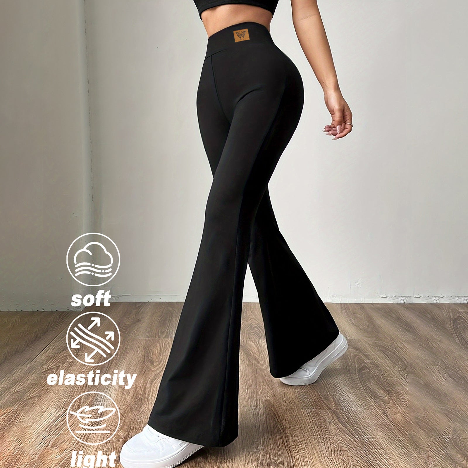 Casual High Waist Hip Lift Bootcut Trousers