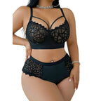 Women's Fashion Lace Bra T-back Two-piece Set