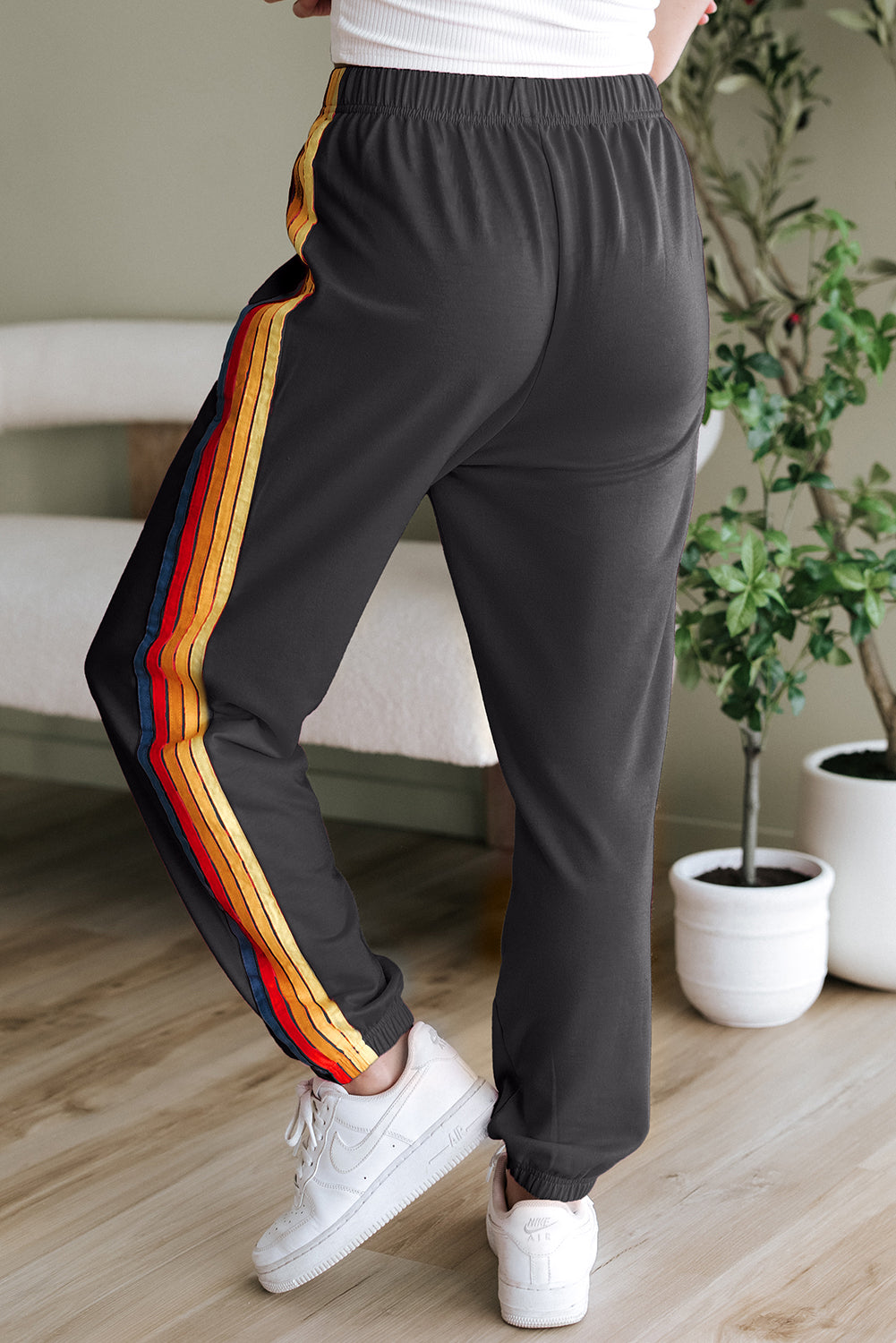 Pink Counting Rainbows High Waist Sweatpants