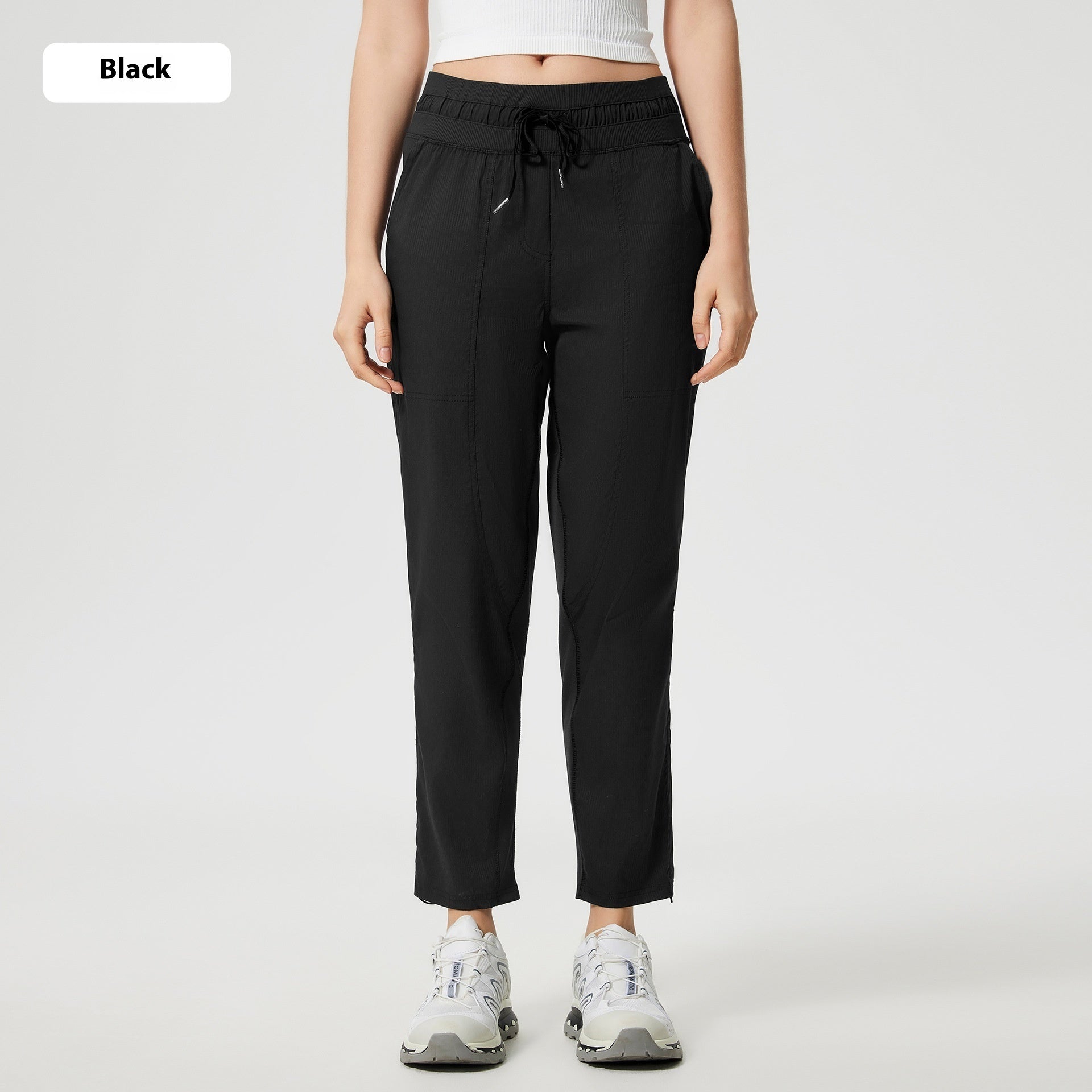 Quick-drying Breathable Running Fitness Straight Cropped Pants