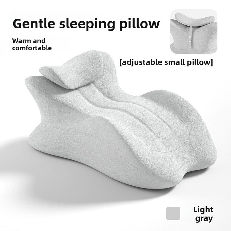 Ergonomic pillow for sleeping face down