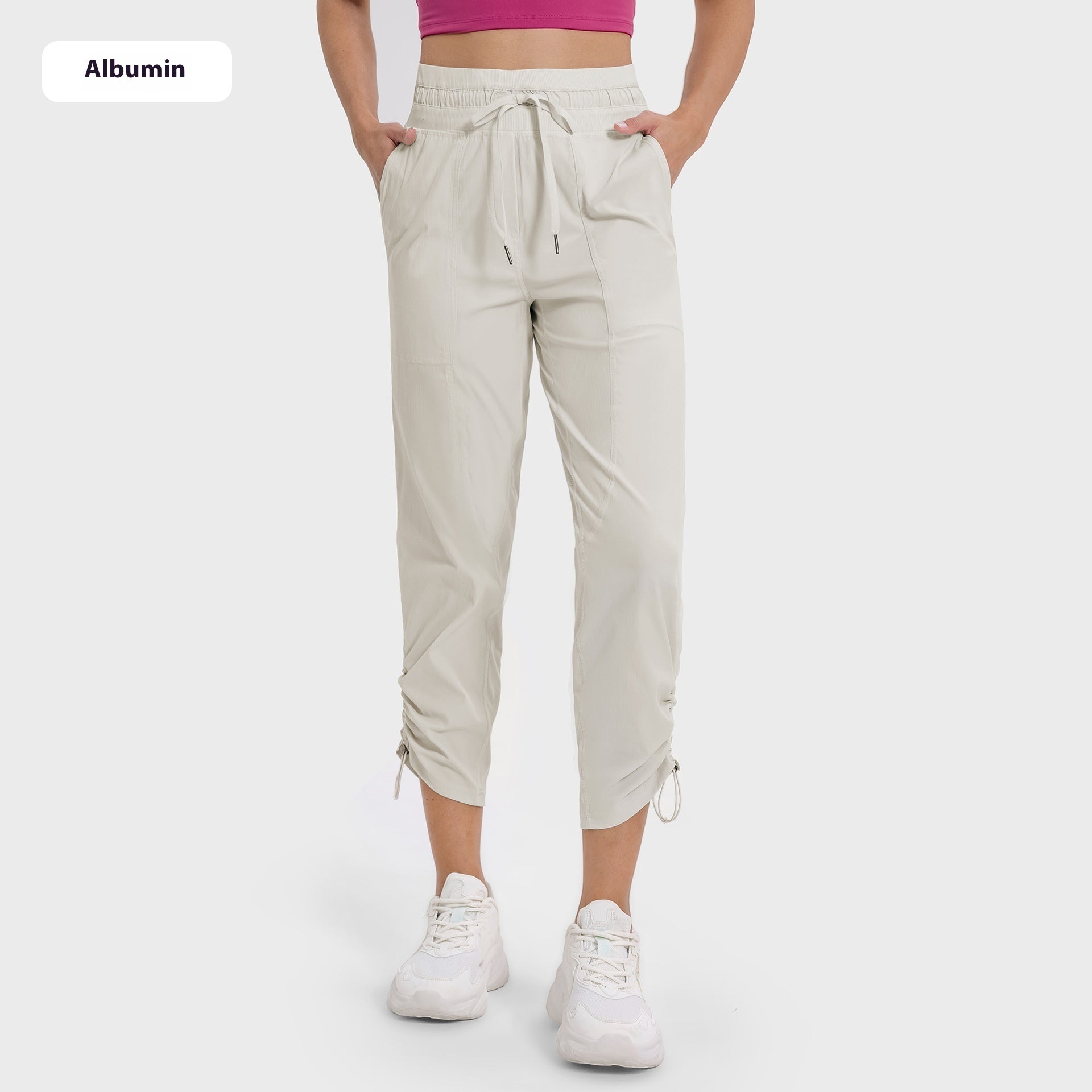 Quick-drying Breathable Running Fitness Straight Cropped Pants