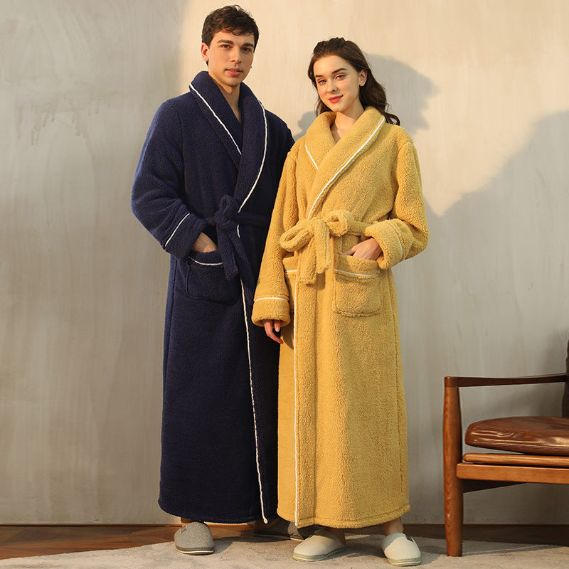 Thickened Cotton Velvet Luxury Couple Bathrobe Pajamas