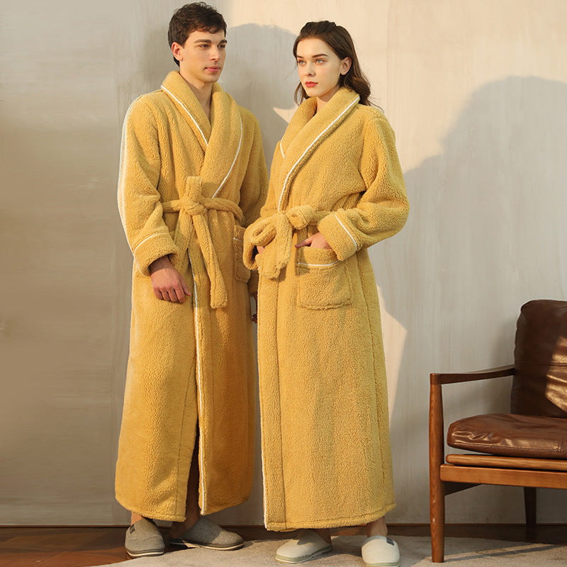 Thickened Cotton Velvet Luxury Couple Bathrobe Pajamas