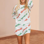 All-match Letters Printed Long-sleeved Two-piece Suit