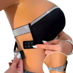 Silver Ribbon Stitching Seamless Side Buckle Wireless Women's Bra