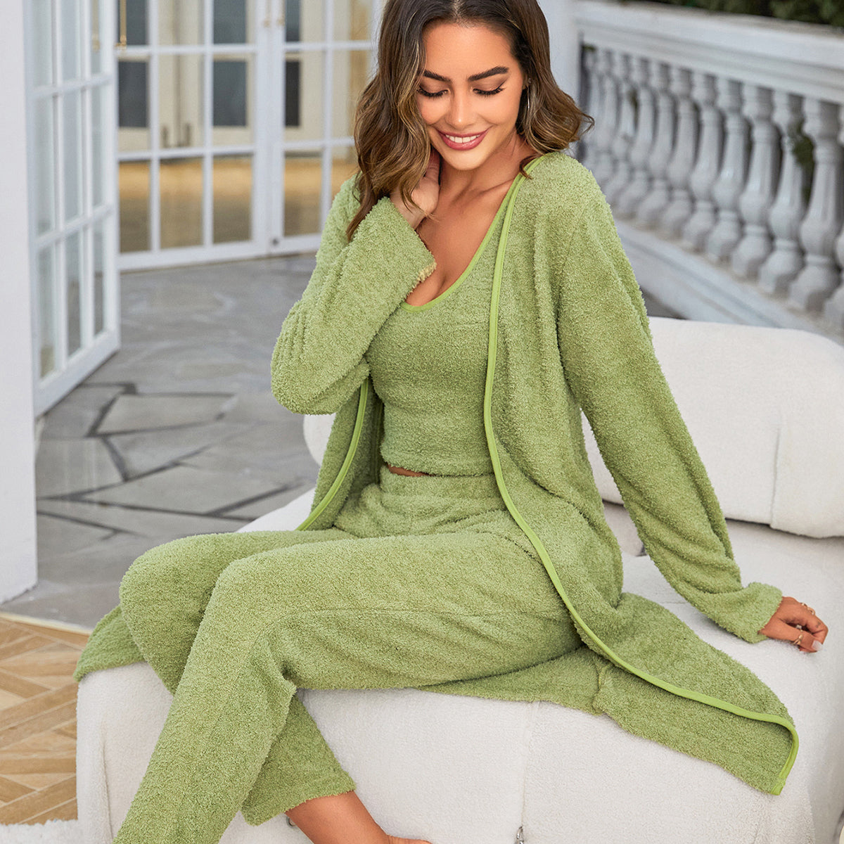 Women's Fuzzy 3 Piece Sweatsuit Set