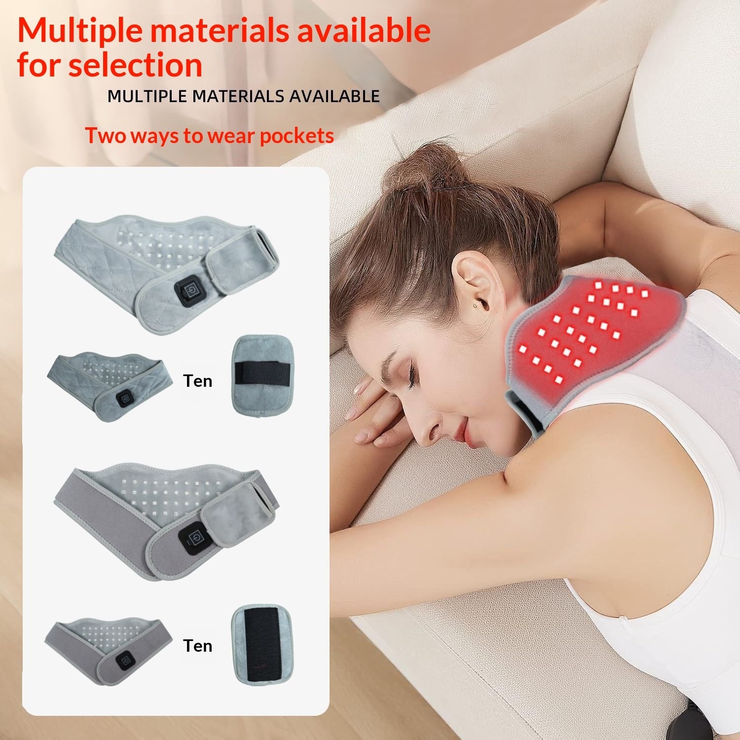 Neck Heat Therapy Device To Relieve Fatigue With Red Light