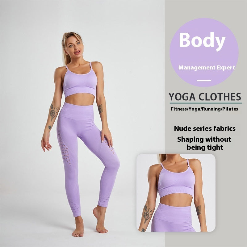 Yoga Sports Wireless Workout Bra High Waist Suit