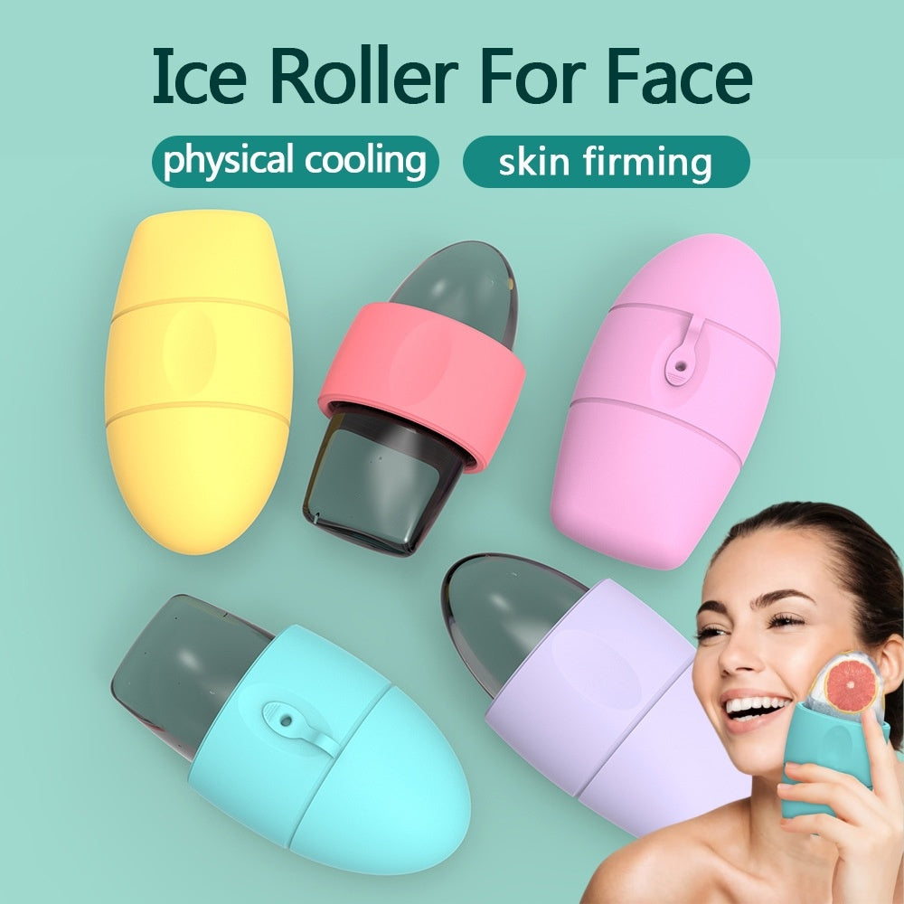 Silicone Ice Face Roller Contour Dark Circles Massage Skin Beauty Facial Roller